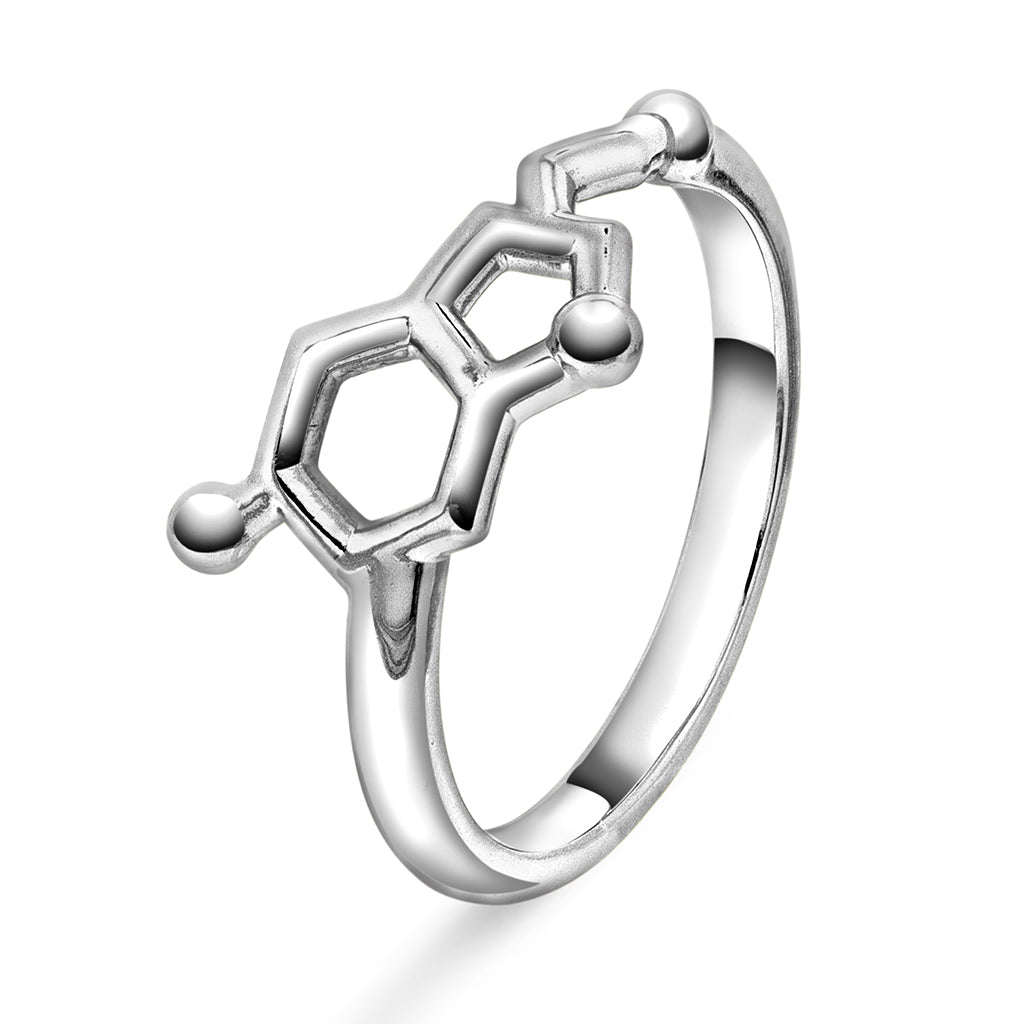 Ring i förgyllt silver serotonin/glädje