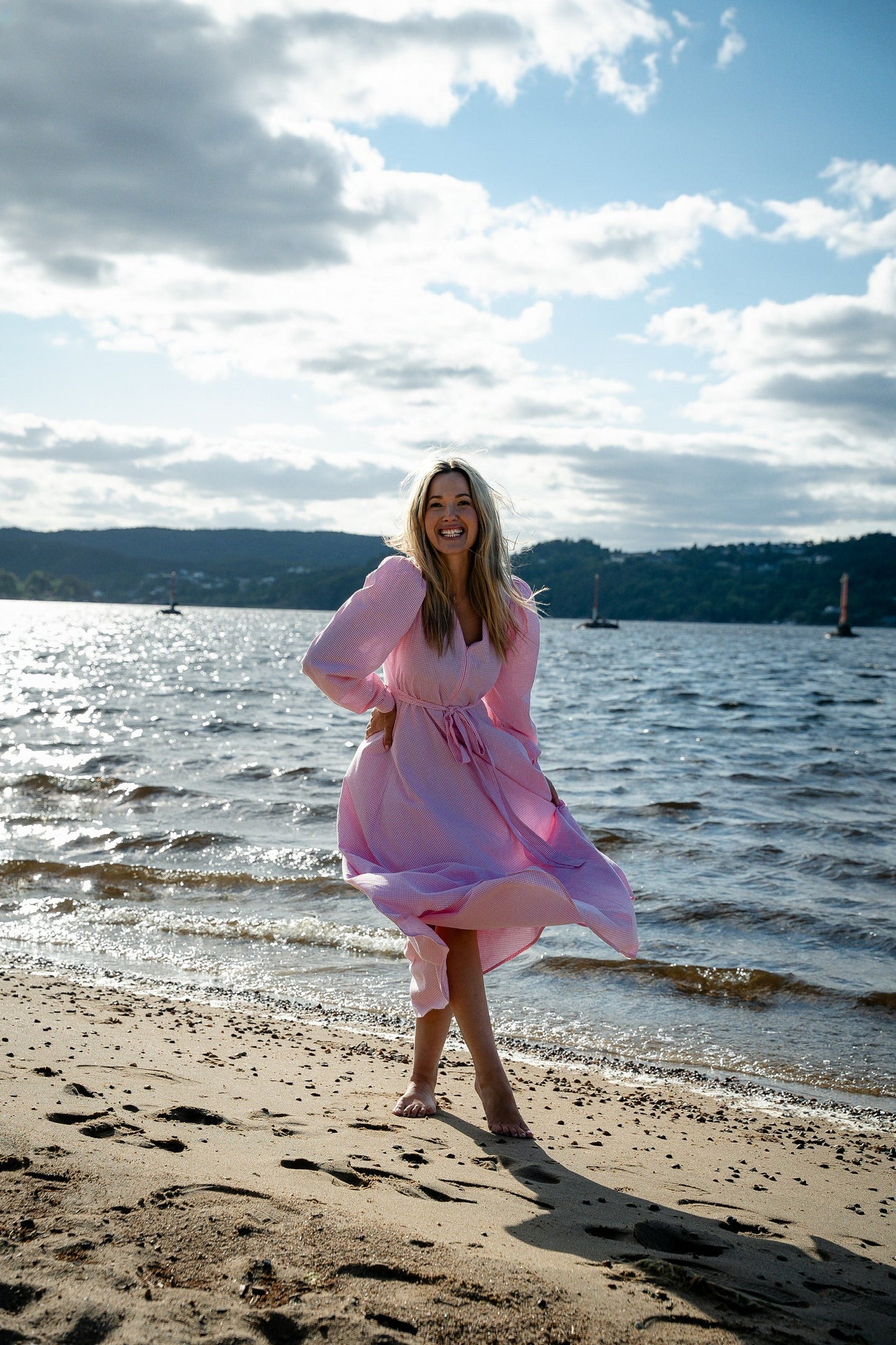 Madikken klänning rosa rutig