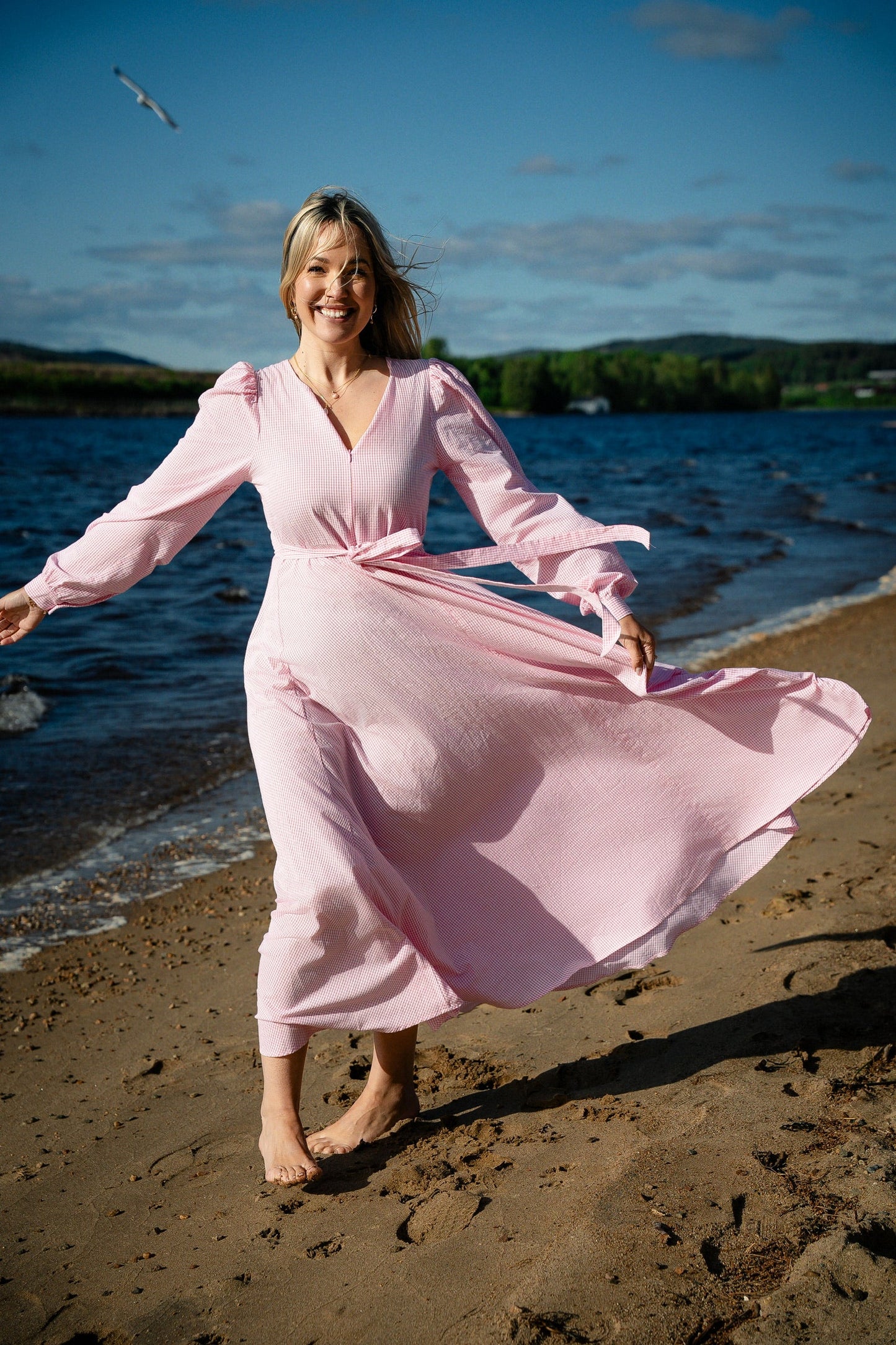 Madikken klänning rosa rutig